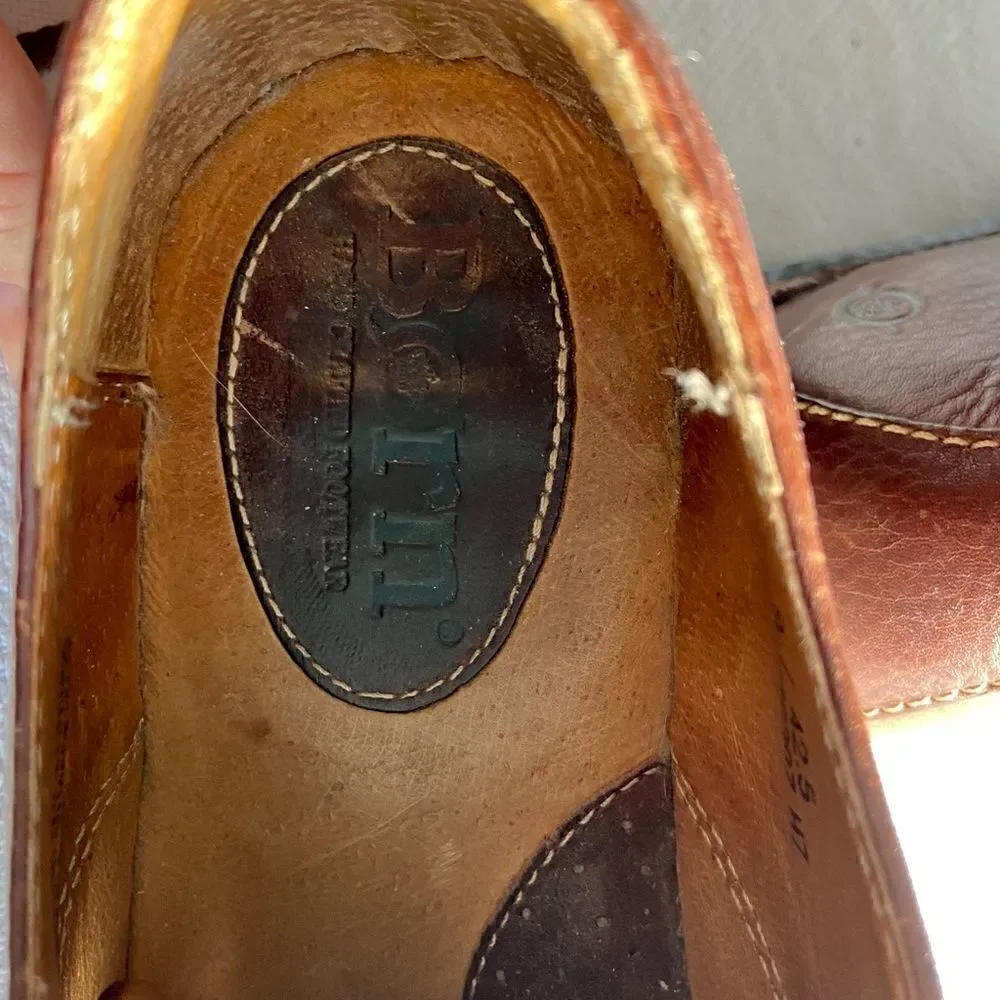 Born Casual Oxford M6307 Men US 9 M, Eur 42.5 Brown Pebbled Leather